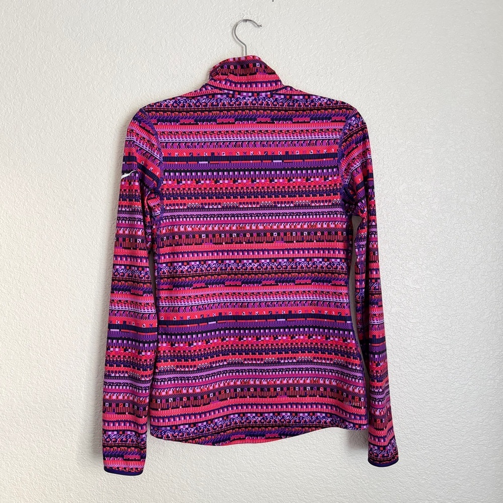 Nike Pro Women’s Dri-Fit 1/2 Zip Performance Pullover M Purple Pink 8 Bit Print - Picture 4 of 10